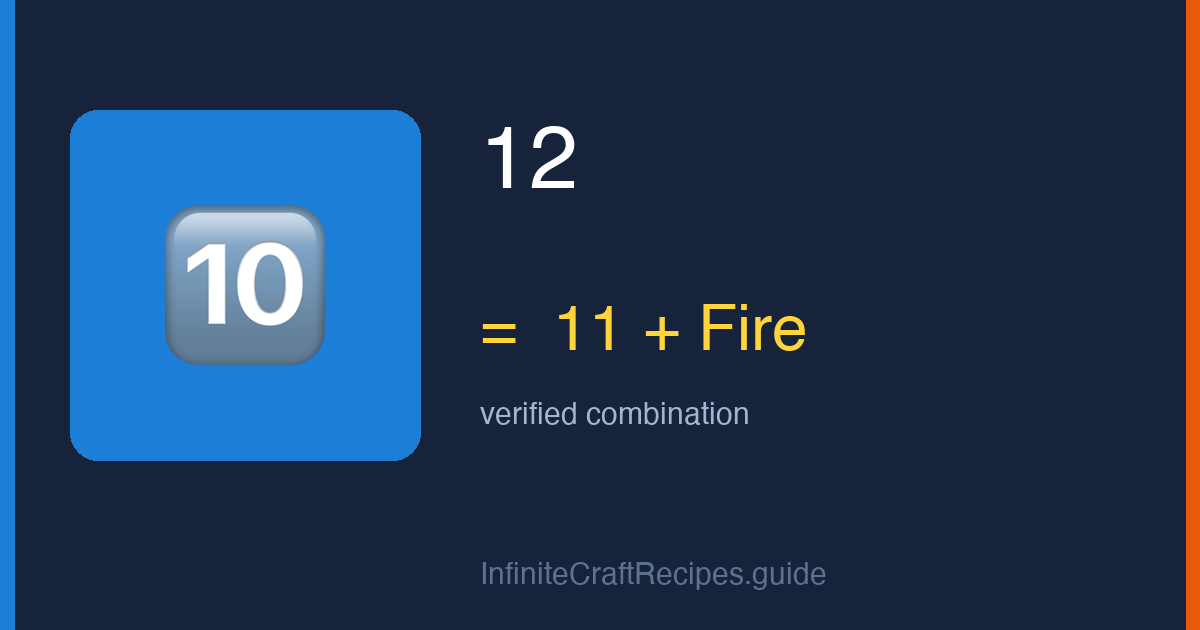 How to make 12 in Infinite Craft: combine 11 and Fire.