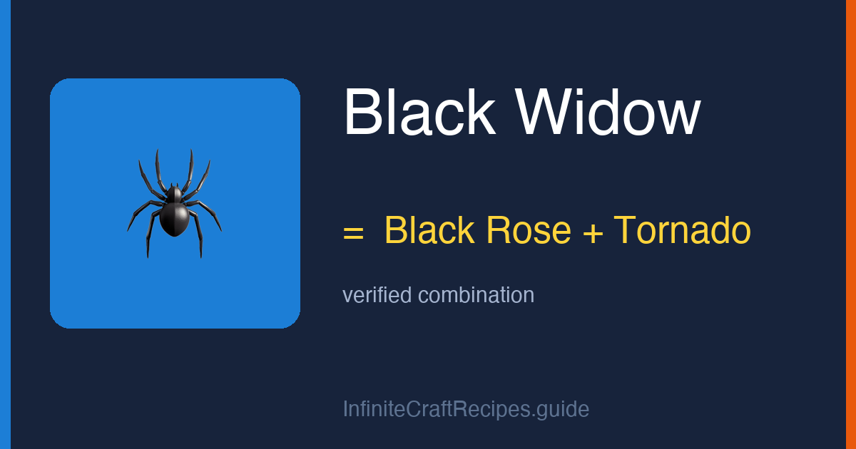 How to make Black Widow in Infinite Craft: combine Black Rose and Tornado.