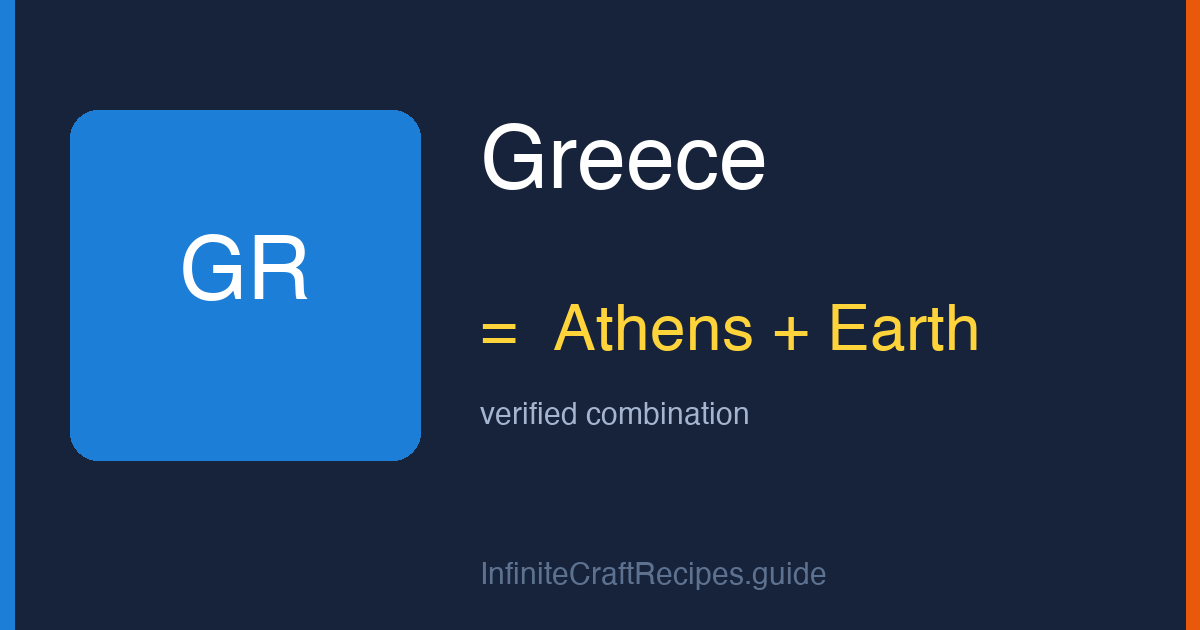 How to make Greece in Infinite Craft: combine Athens and Earth.