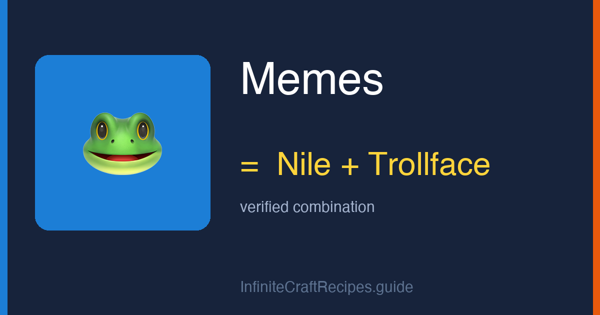 How to make Memes in Infinite Craft: combine Nile and Trollface.