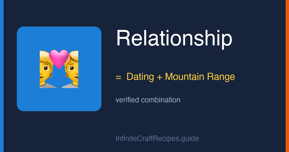 How to make Relationship in Infinite Craft: combine Dating and Mountain Range.