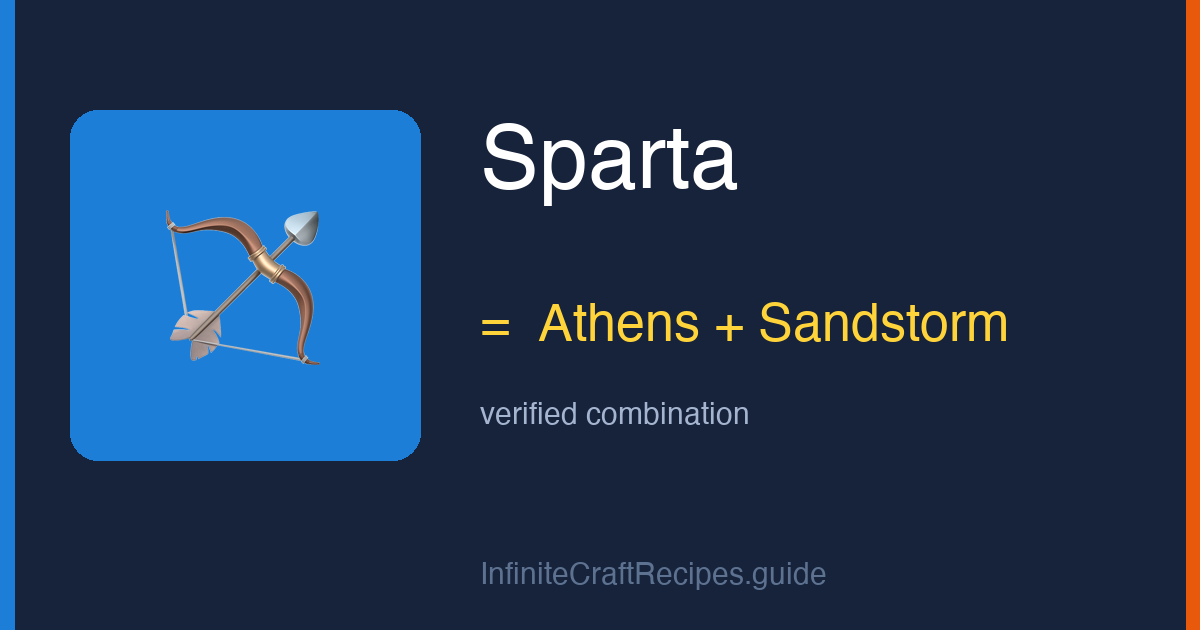How to make Sparta in Infinite Craft: combine Athens and Sandstorm.
