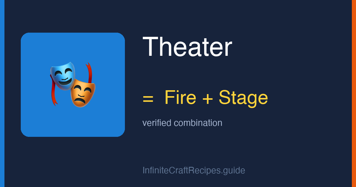 How to make Theater in Infinite Craft: combine Fire and Stage.