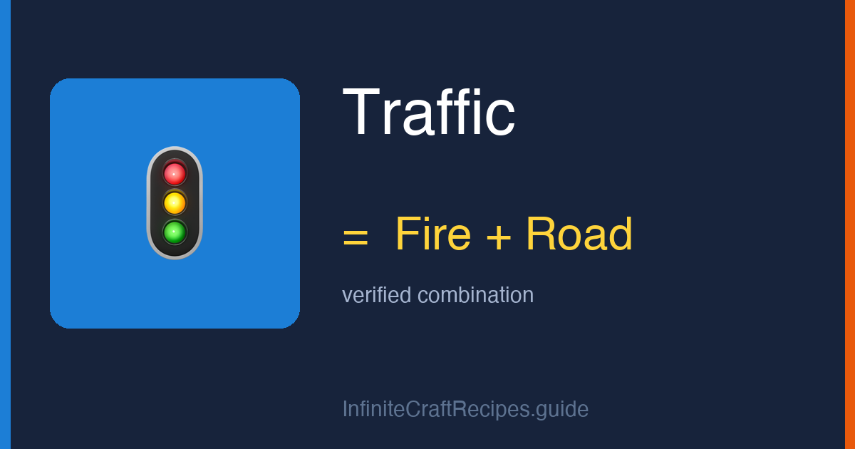 How to make Traffic in Infinite Craft: combine Fire and Road.