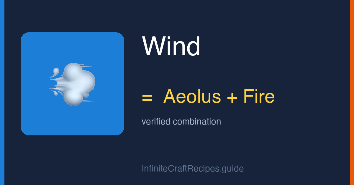 How to make Wind in Infinite Craft: combine Aeolus and Fire.