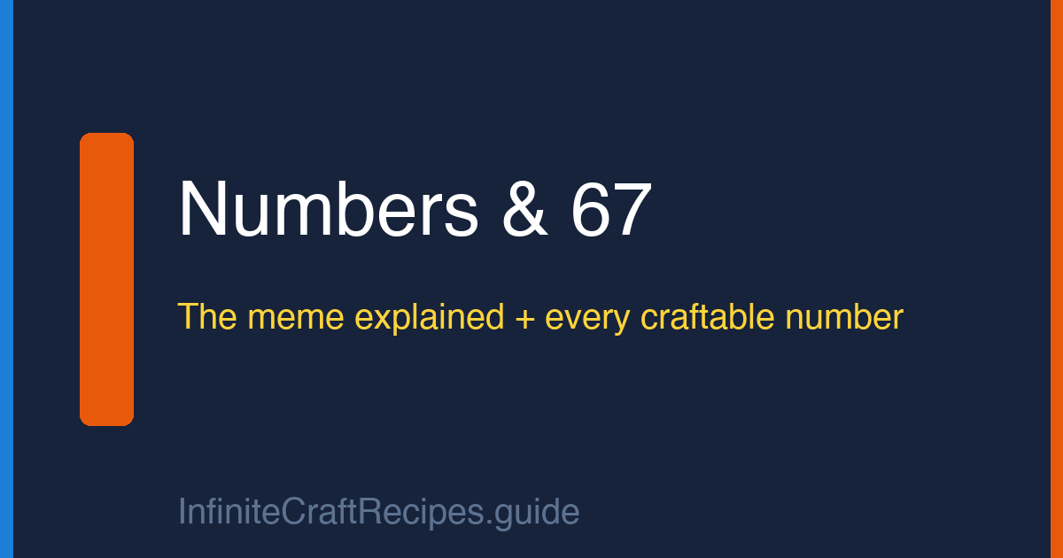 How to get 67 in Infinite Craft — the meme explained plus every craftable number element